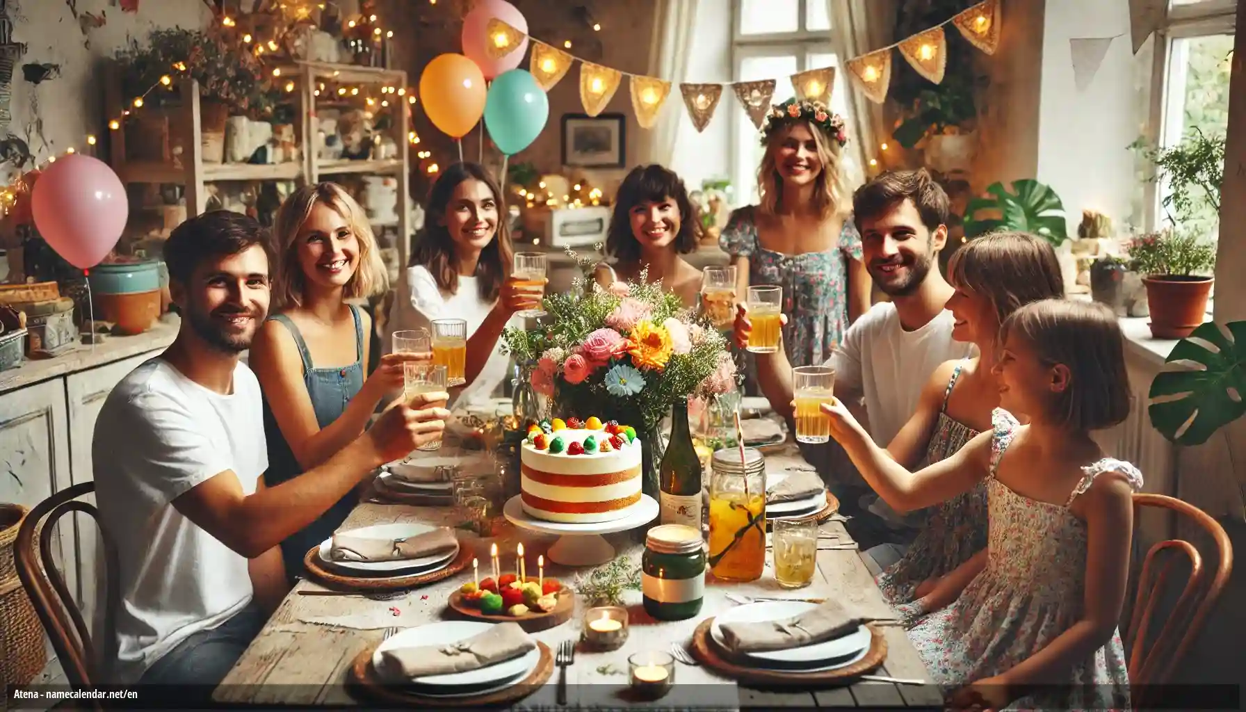 Celebration of name day and name - Atena