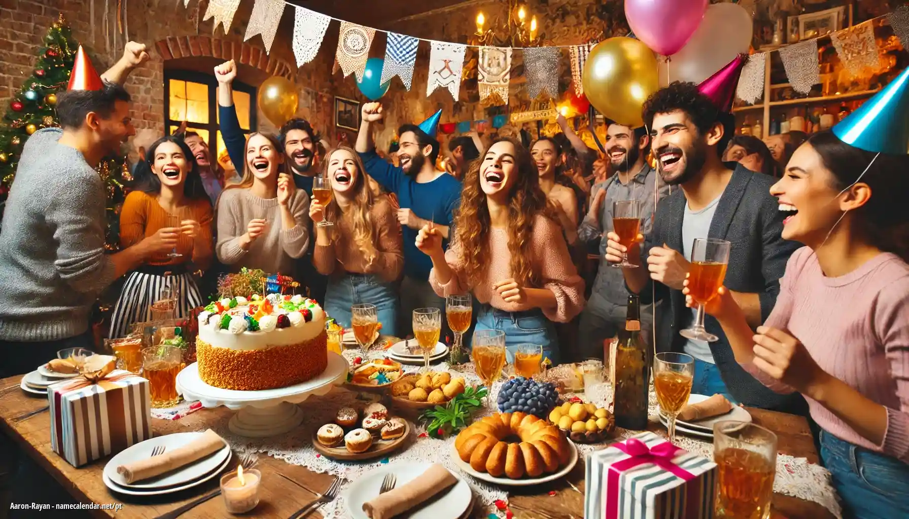 Celebração do dia do nome e nome - Aaron-Rayan