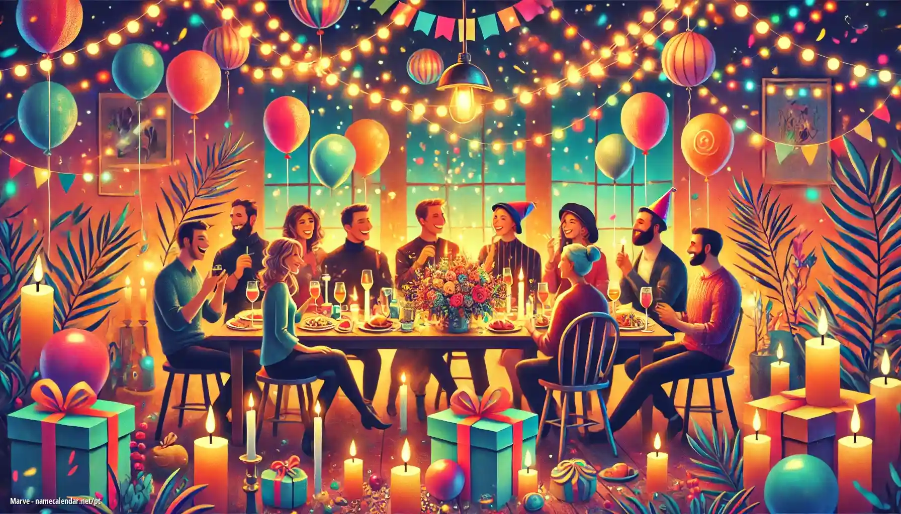 Celebração do dia do nome e nome - Marve