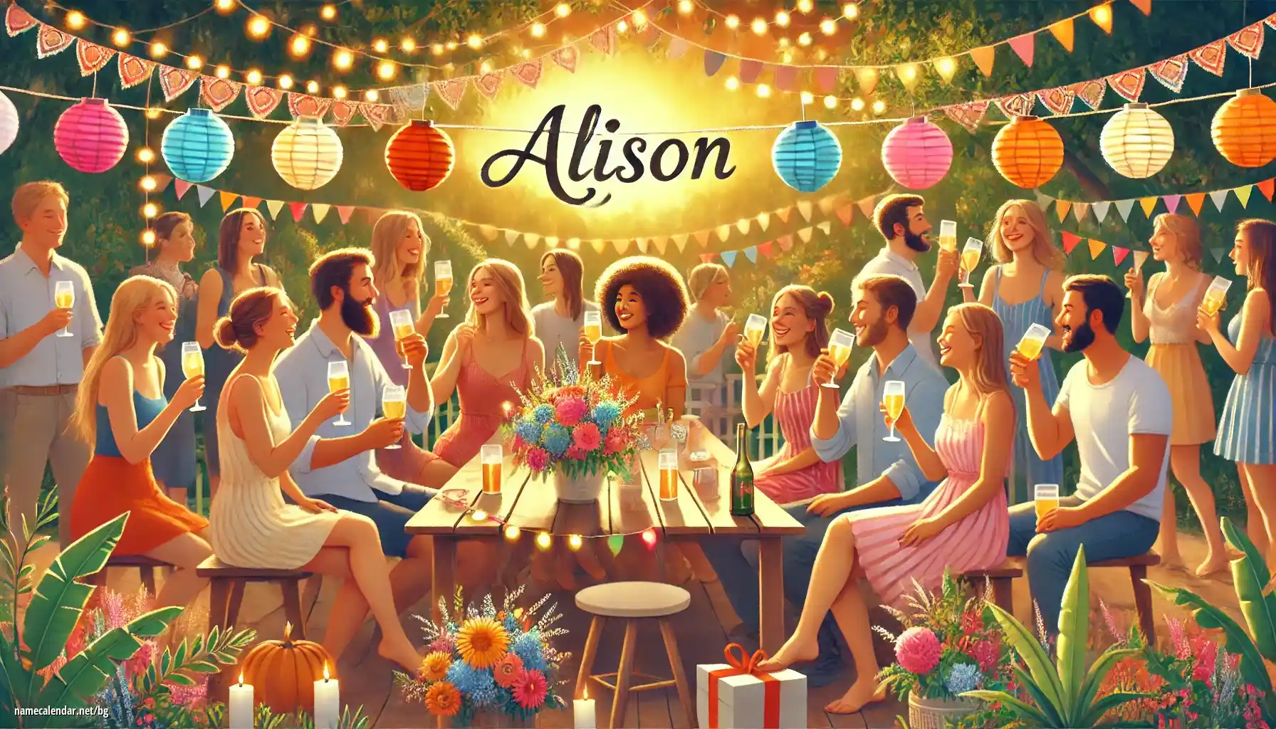 Празнуване на имен ден и име - Alison