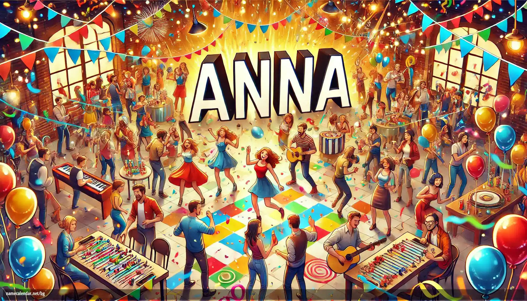 Празнуване на имен ден и име - Anna