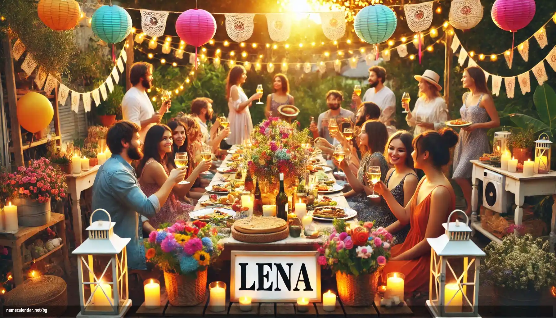 Празнуване на имен ден и име - Lena