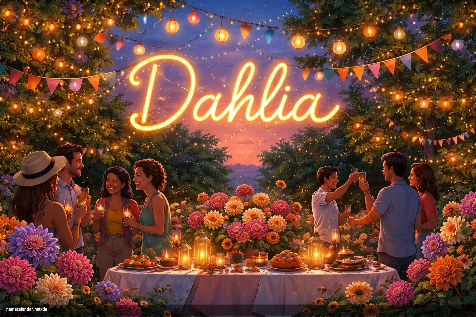 Fejring af navnedag og navn - Dahlia