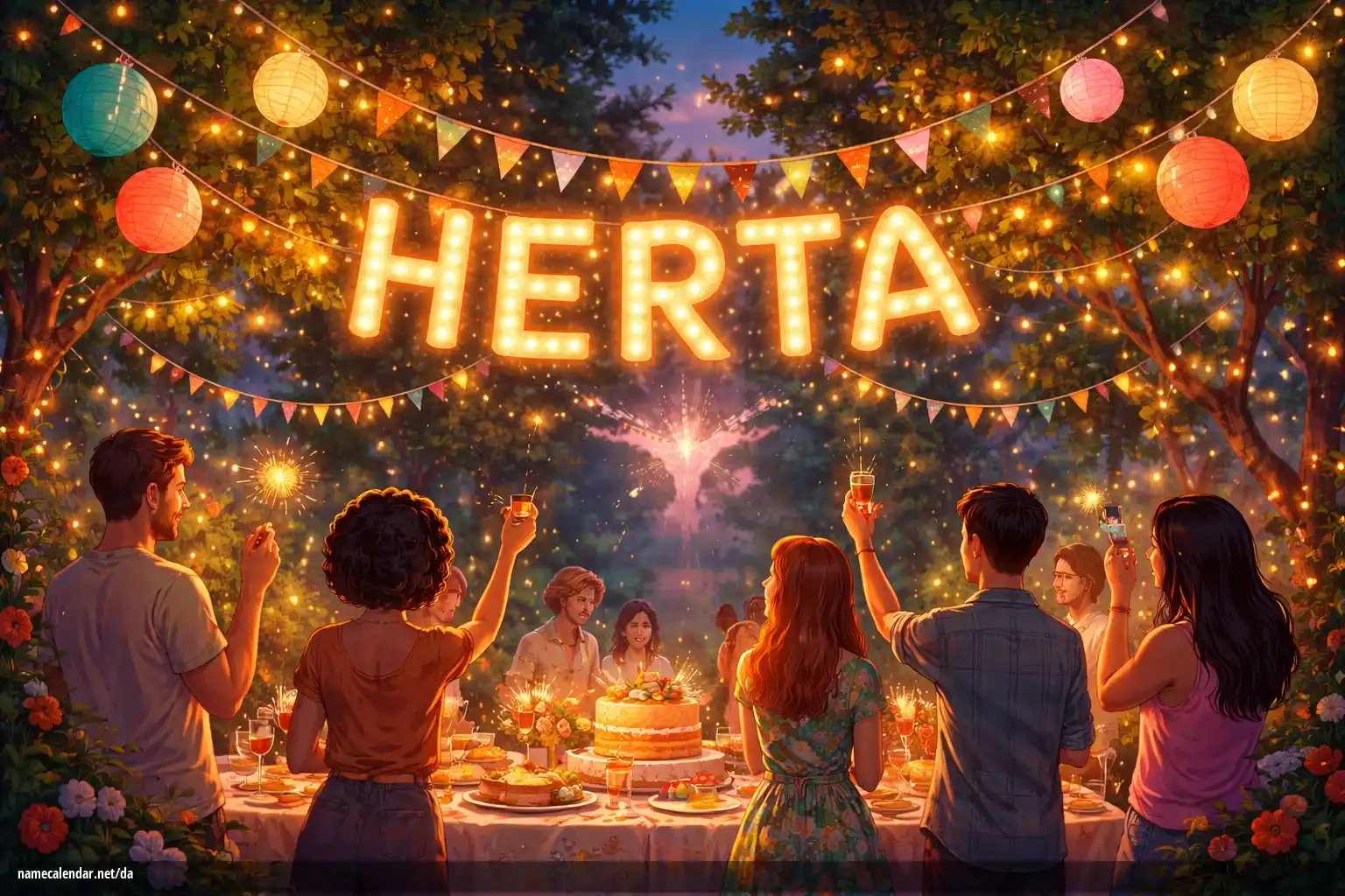 Fejring af navnedag og navn - Herta
