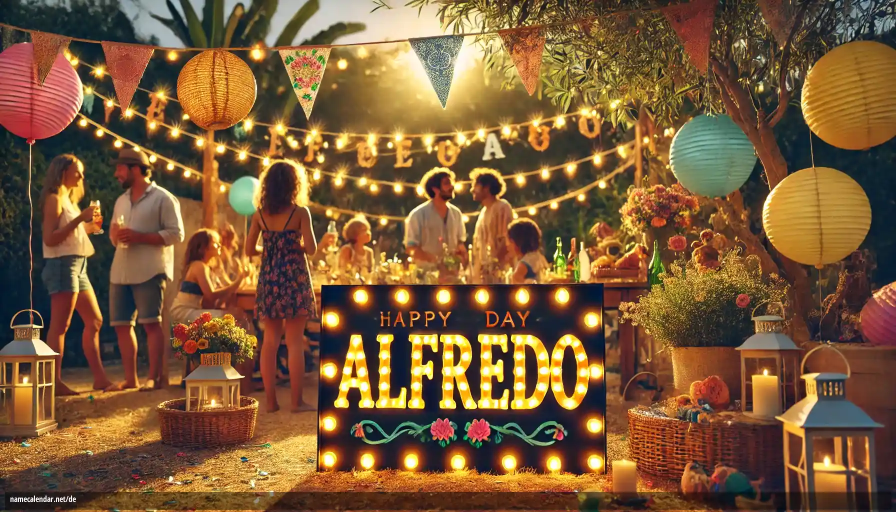 Feier des Namenstages und des Namens - Alfredo