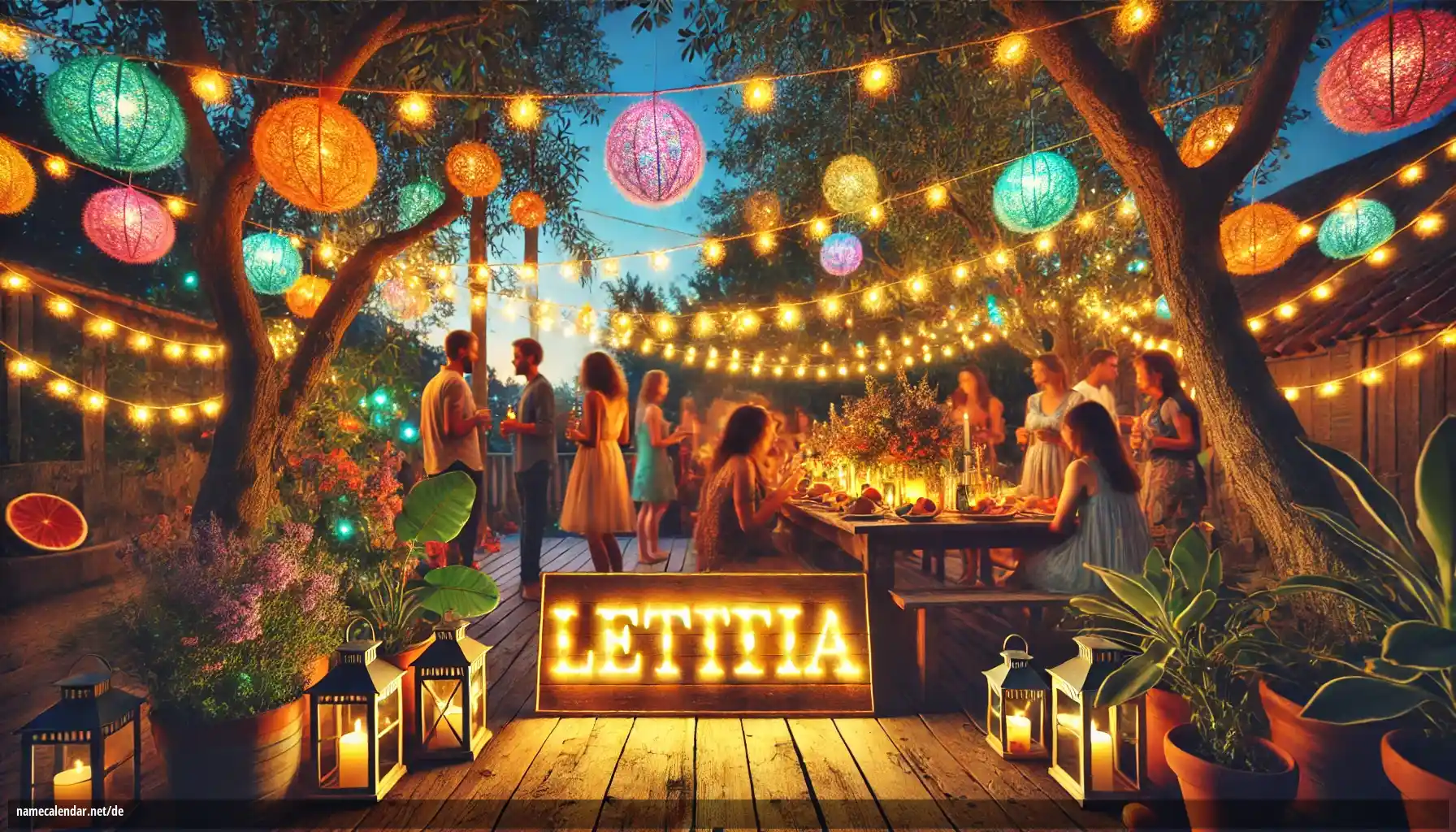 Feier des Namenstages und des Namens - Letitia