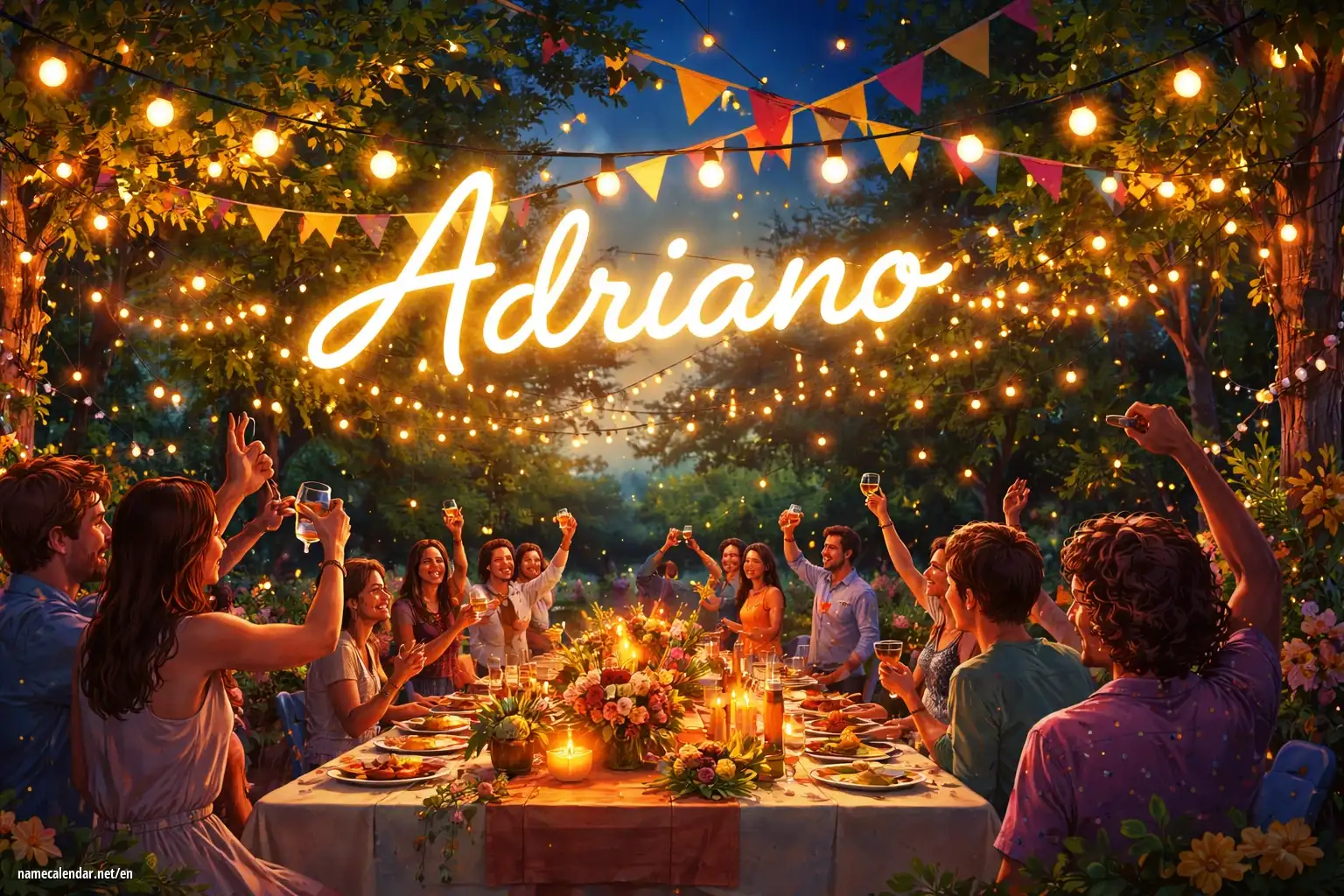 Celebration of name day and name - Adriano