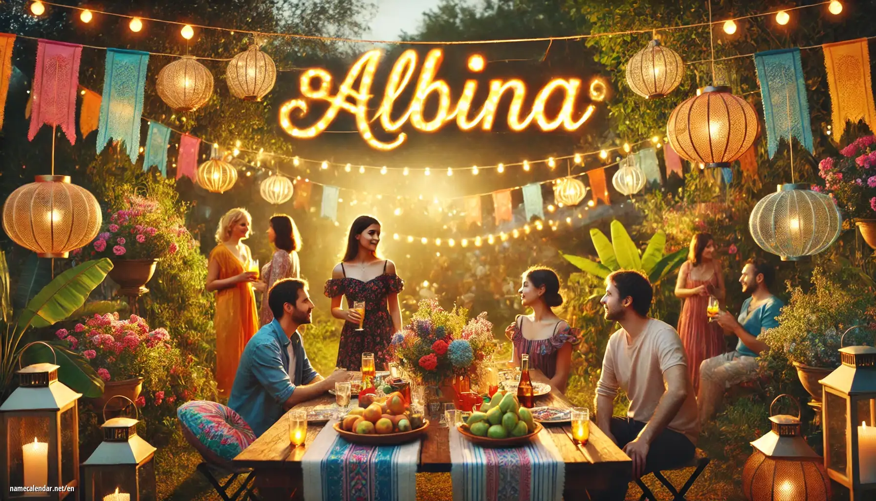 Celebration of name day and name - Albína