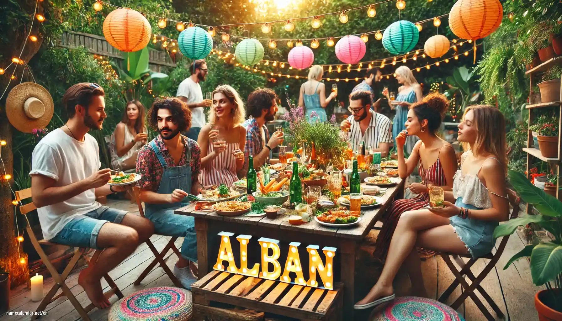 Celebration of name day and name - Alban