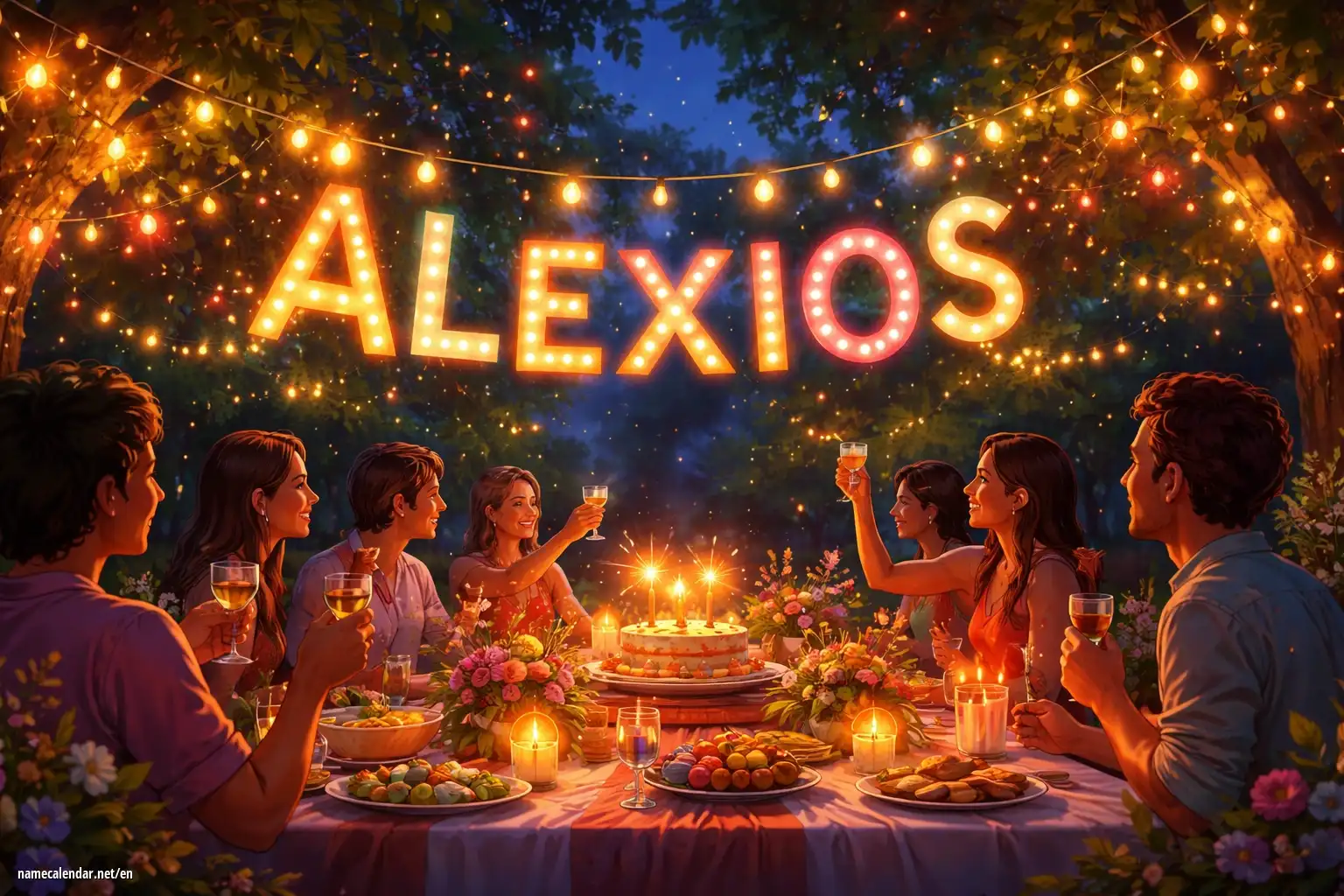 Celebration of name day and name - Alexios