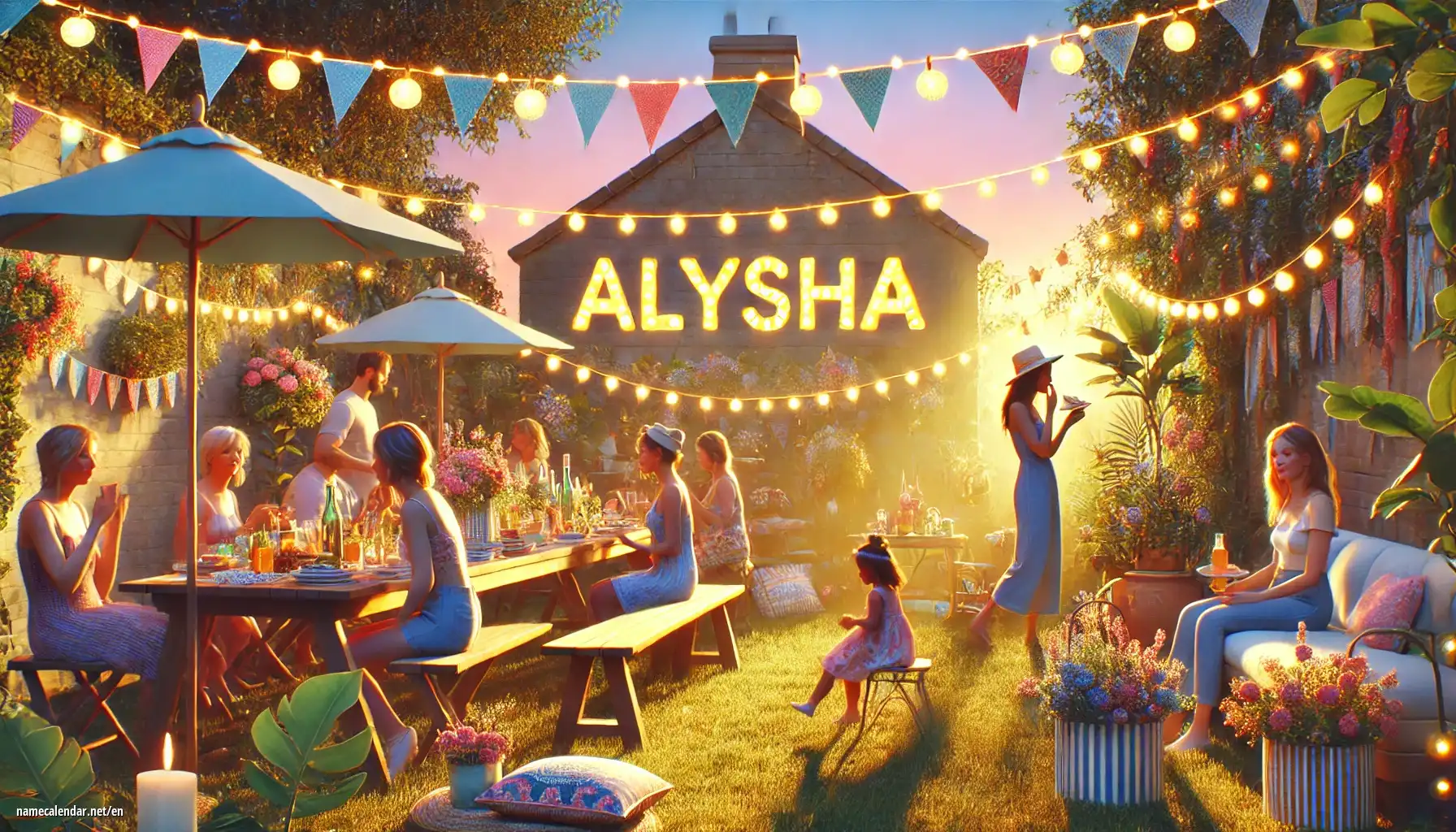 Celebration of name day and name - Alysha
