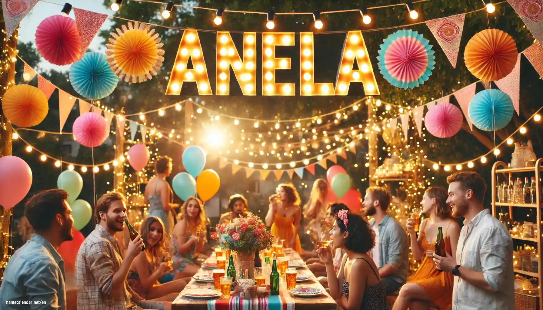 Celebration of name day and name - Anela