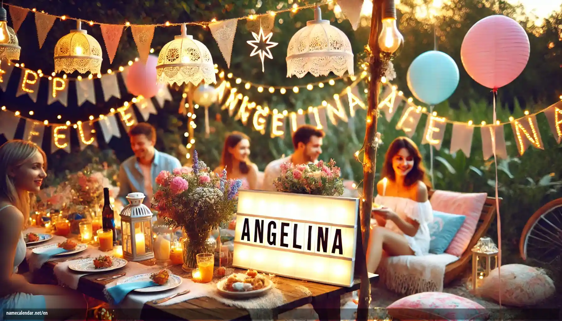 Celebration of name day and name - Angelina