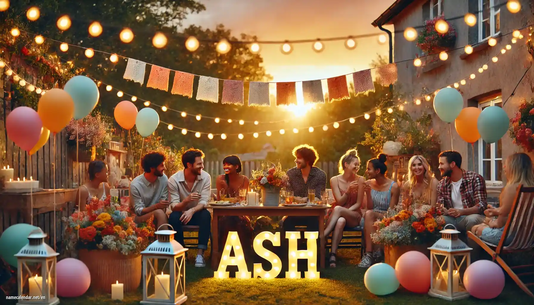 Celebration of name day and name - Ash
