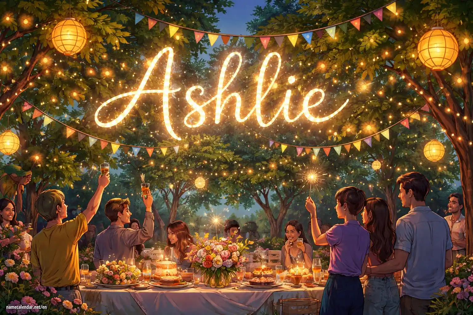 Celebration of name day and name - Ashlie