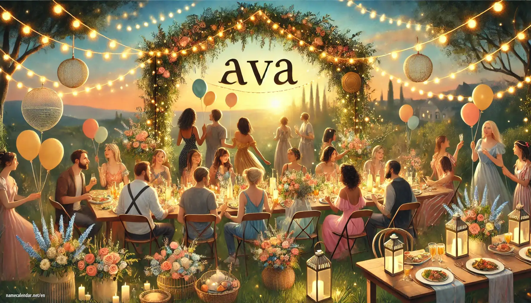 Celebration of name day and name - Ava