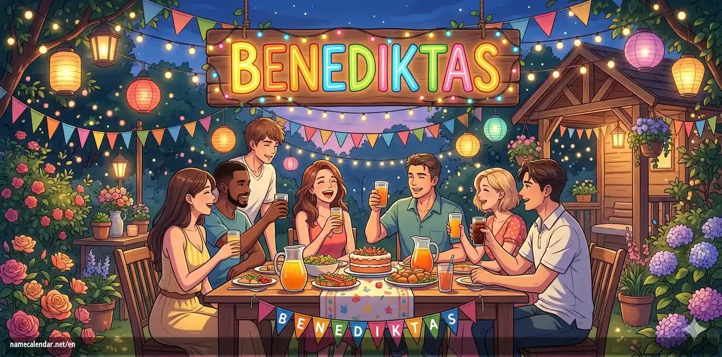 Celebration of name day and name - Benediktas
