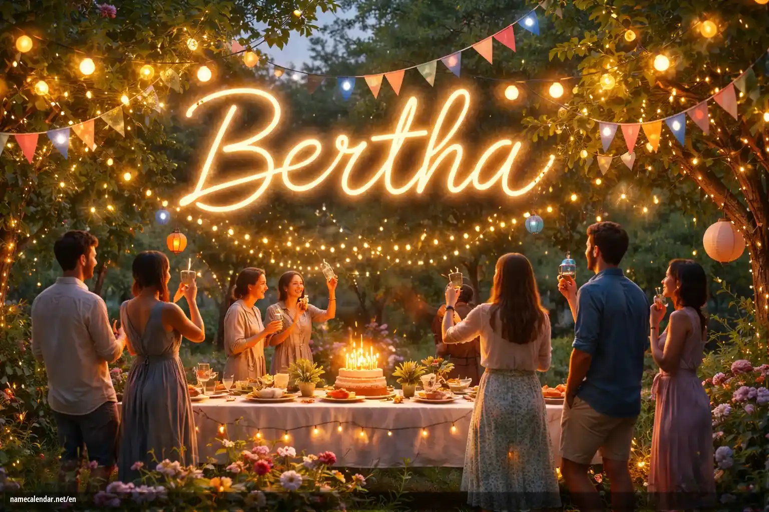 Celebration of name day and name - Bertha