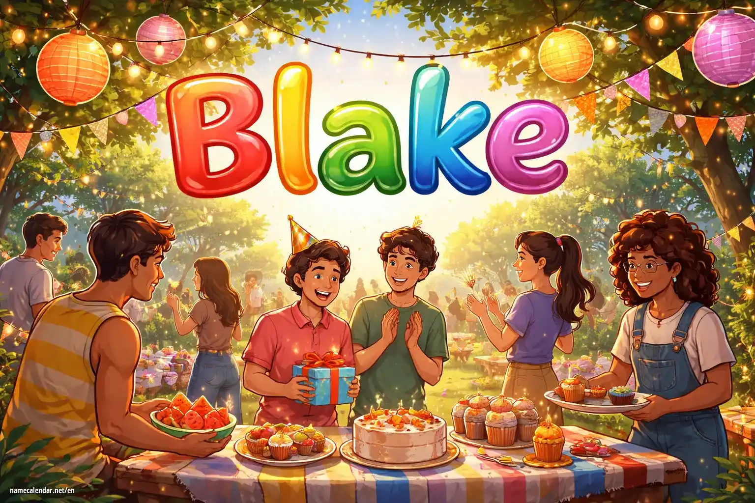 Celebration of name day and name - Blake