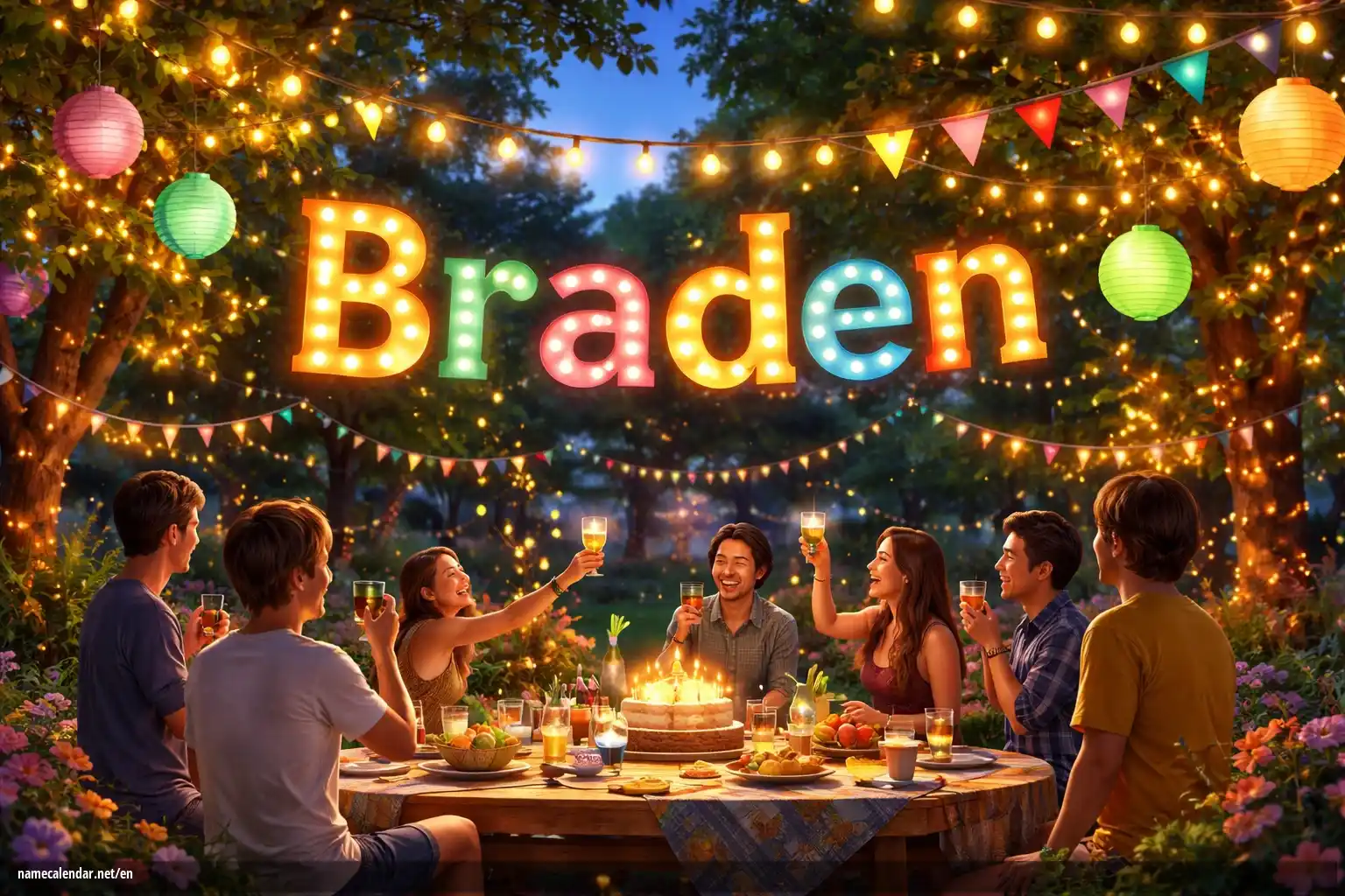 Celebration of name day and name - Braden