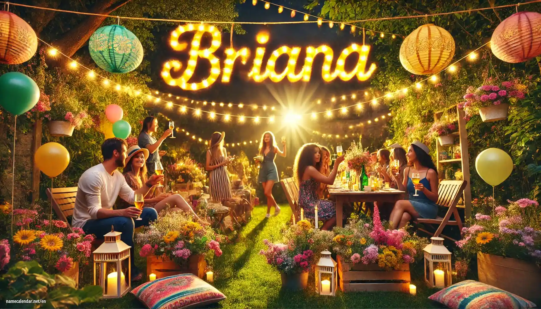 Celebration of name day and name - Briana