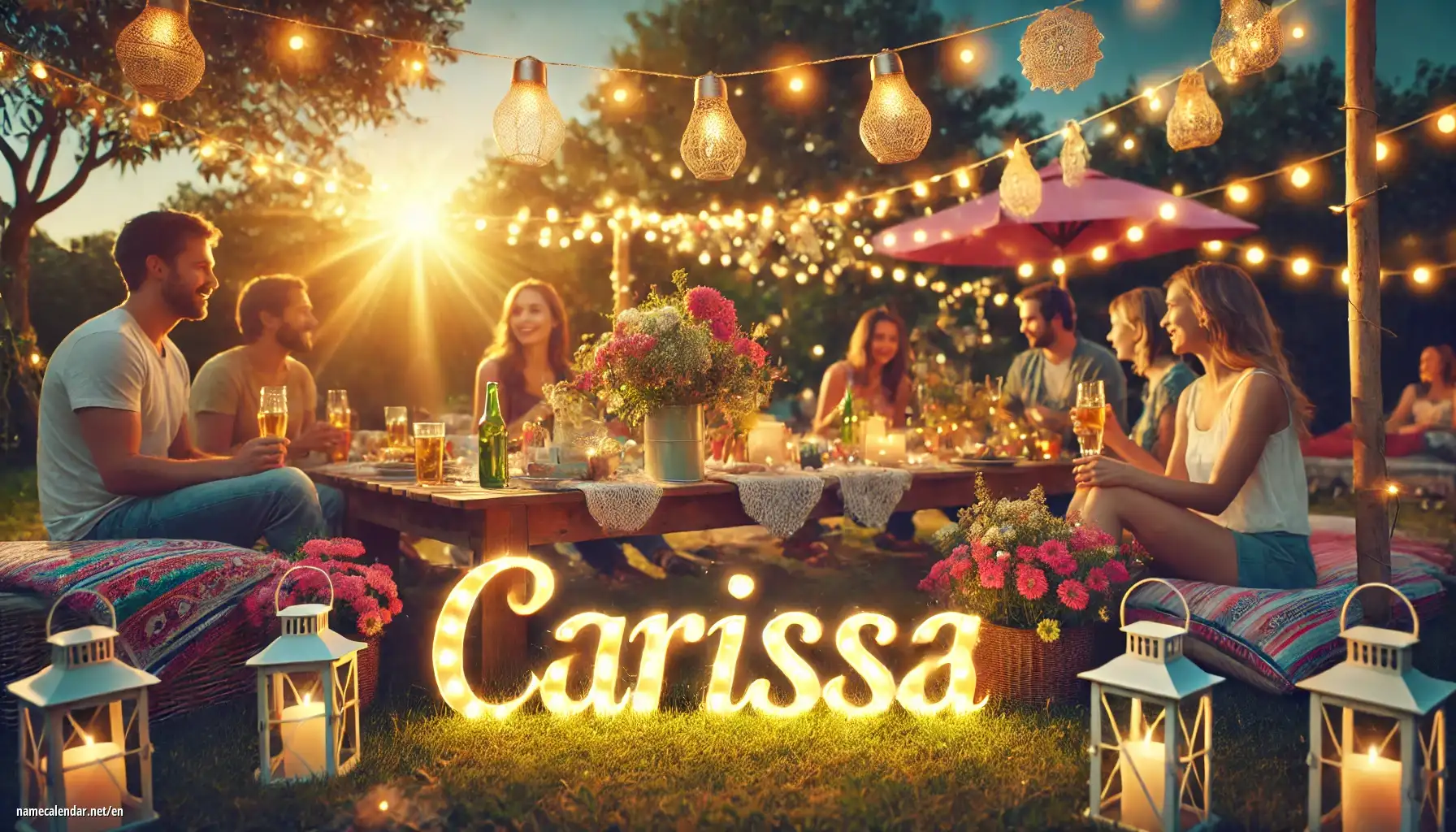 Celebration of name day and name - Carissa