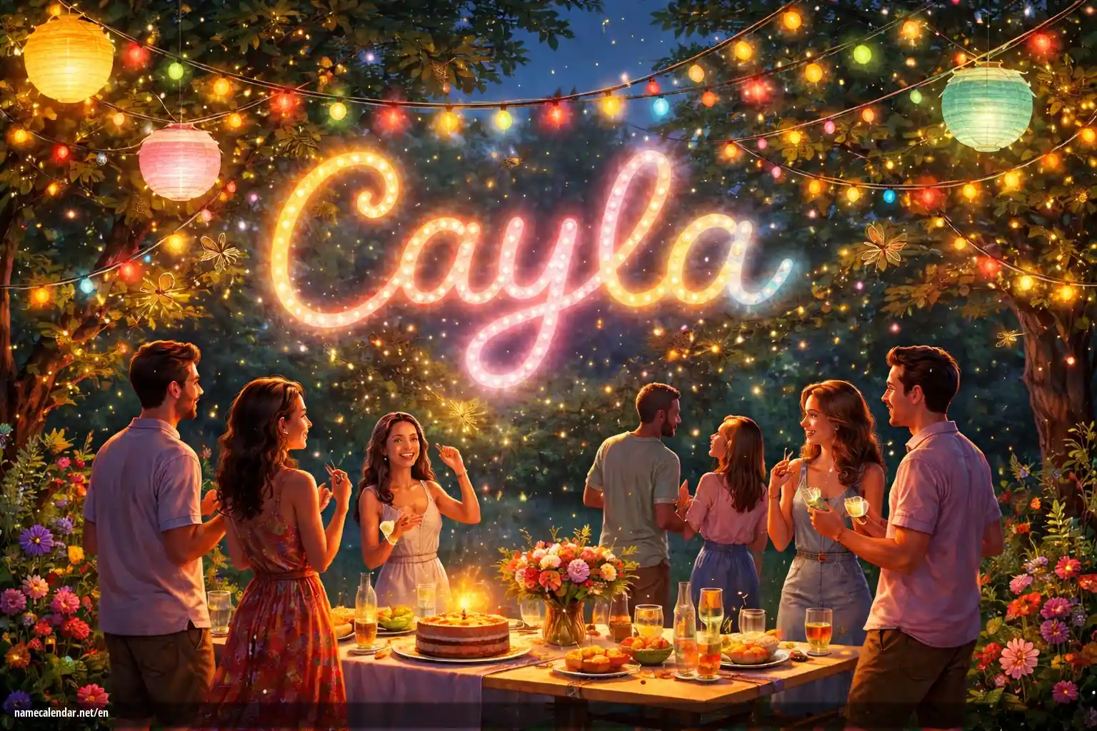 Celebration of name day and name - Cayla