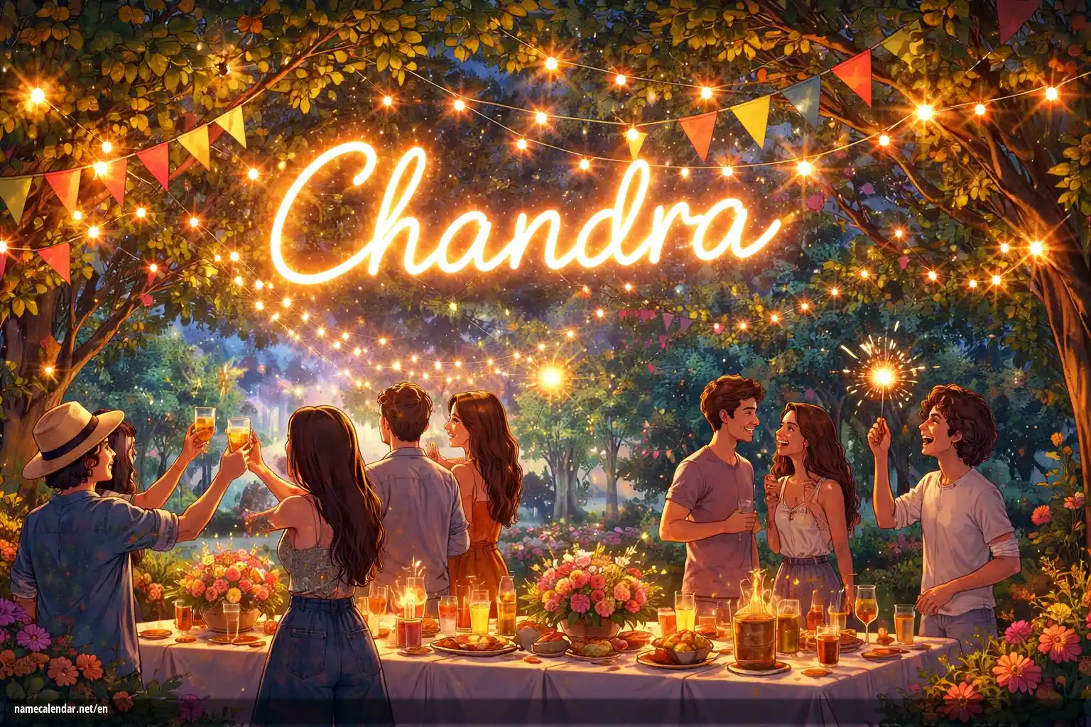 Celebration of name day and name - Chandra