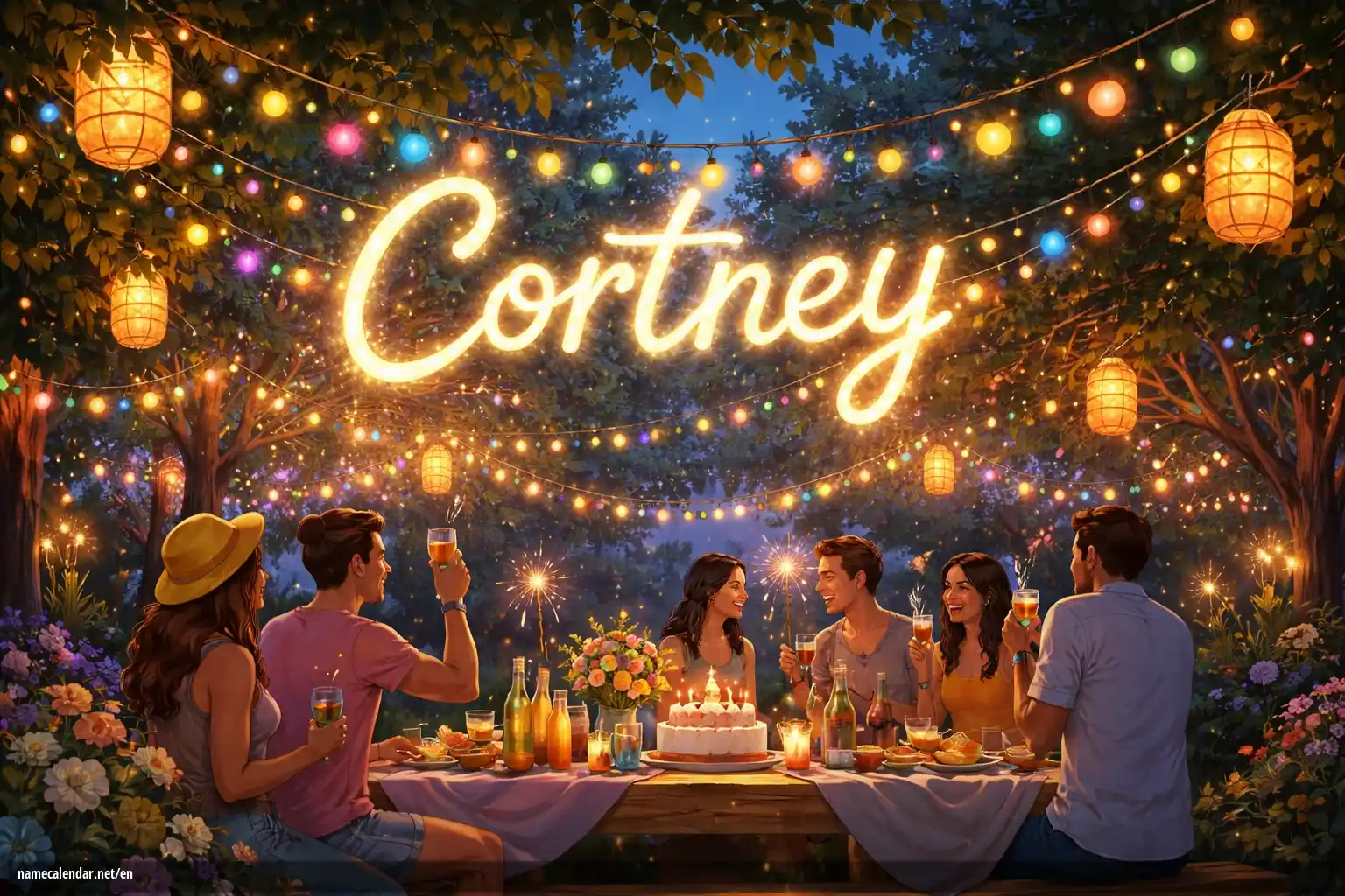 Celebration of name day and name - Cortney
