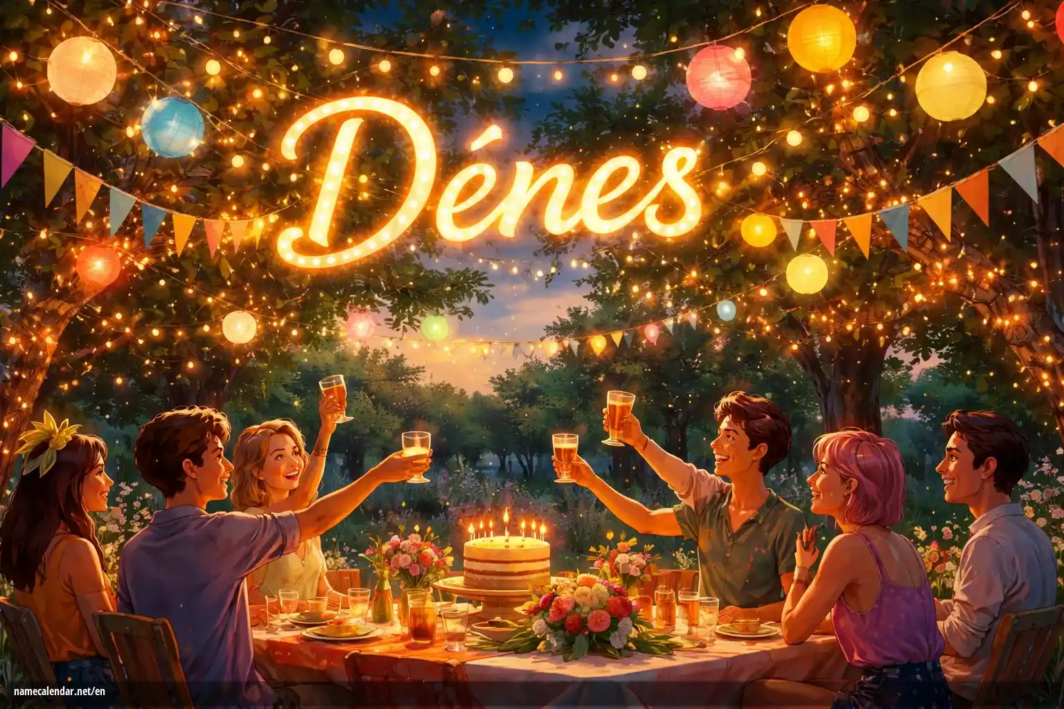 Celebration of name day and name - Dénes