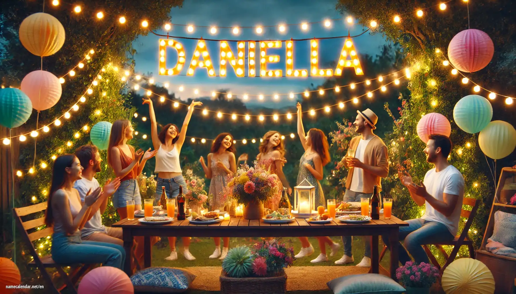 Celebration of name day and name - Daniella