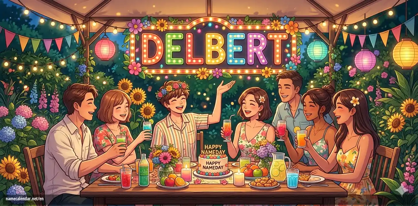Celebration of name day and name - Delbert