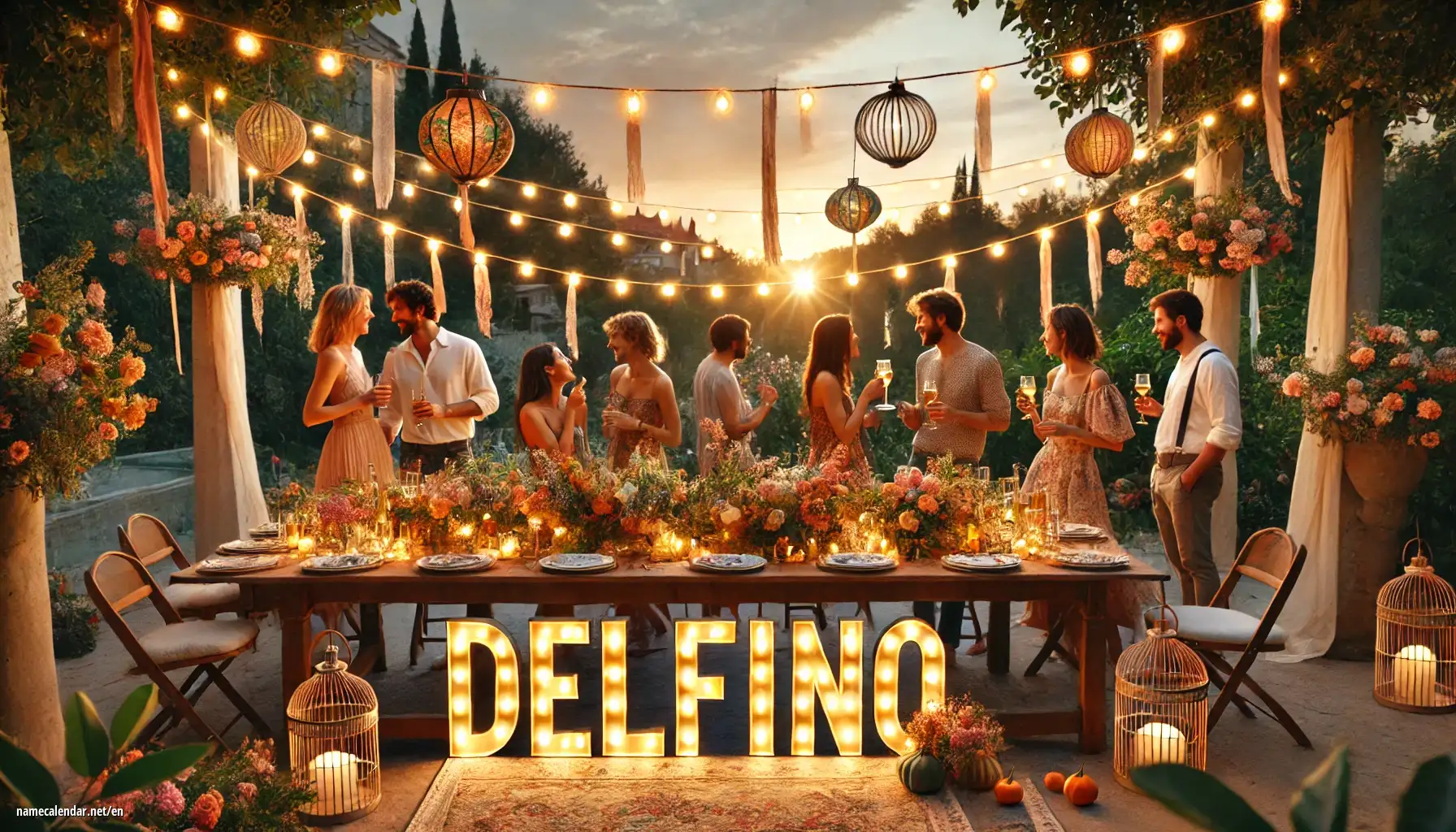 Celebration of name day and name - Delfino