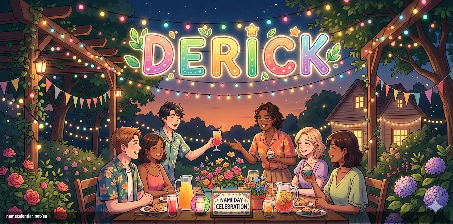 Celebration of name day and name - Derick