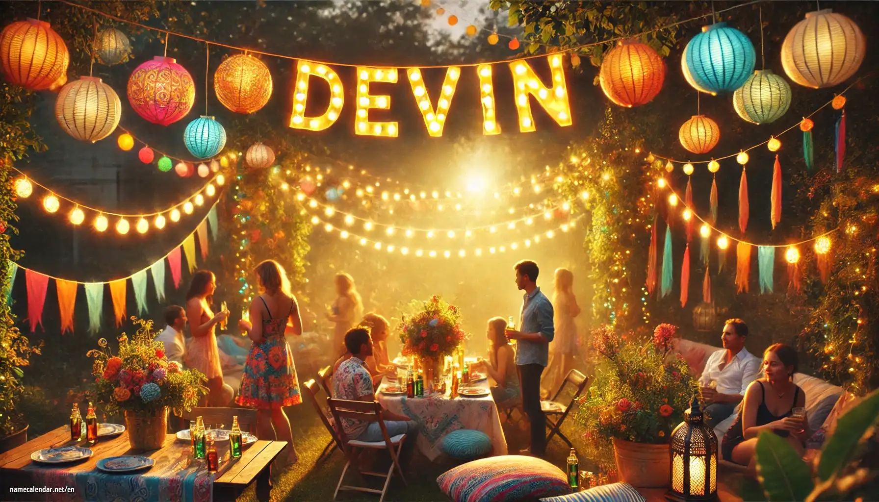 Celebration of name day and name - Devin