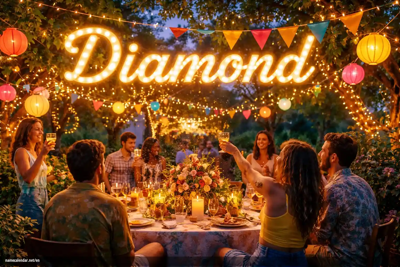 Celebration of name day and name - Diamond