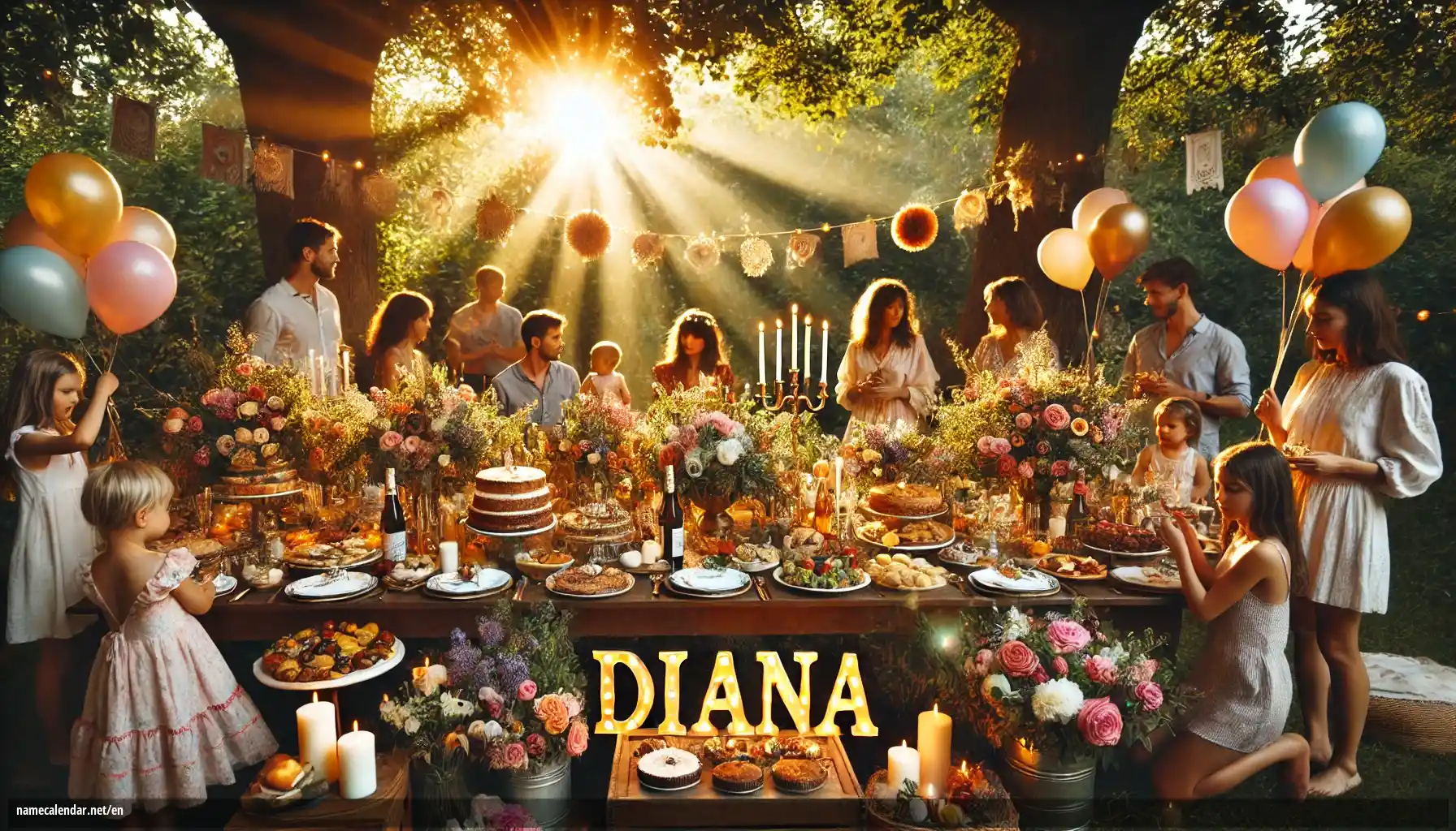 Celebration of name day and name - Diana