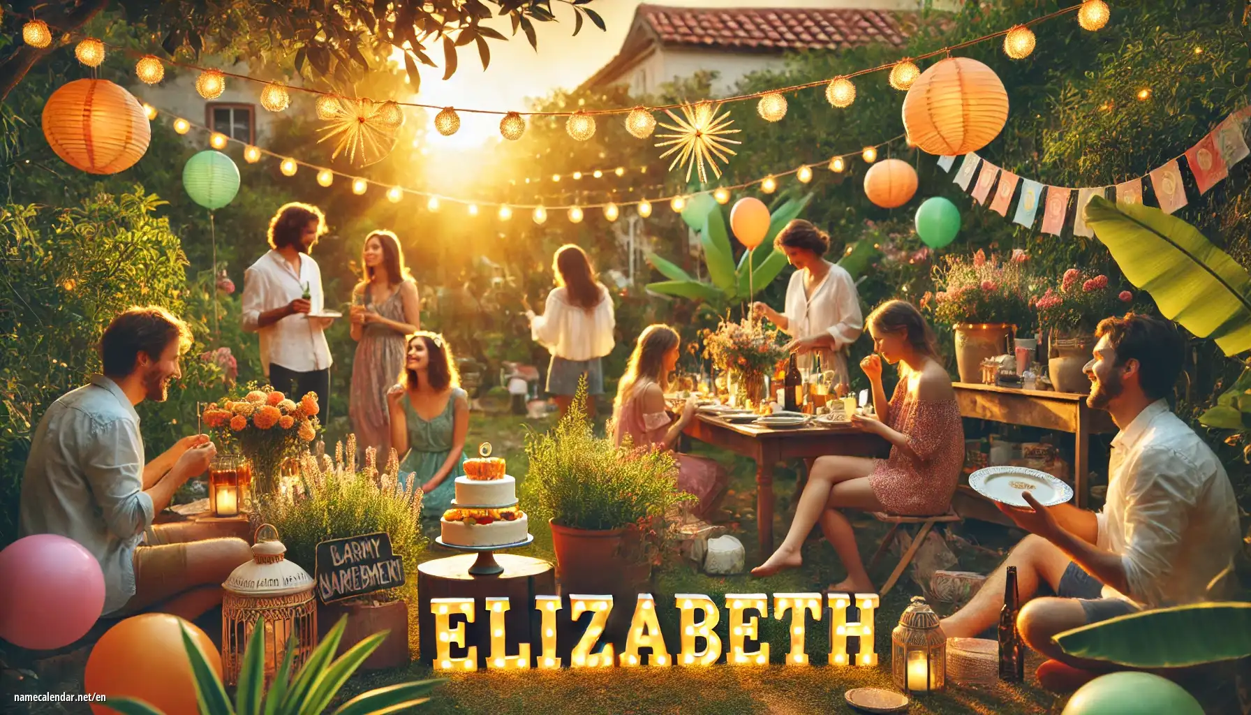 Celebration of name day and name - Elizabeth