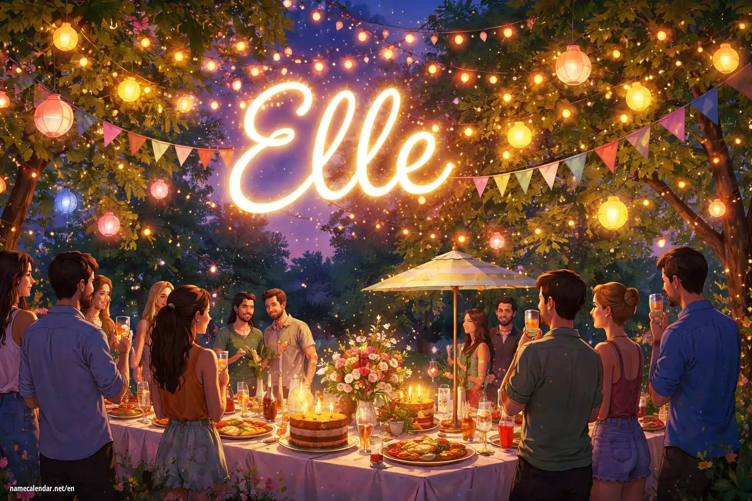 Celebration of name day and name - Elle