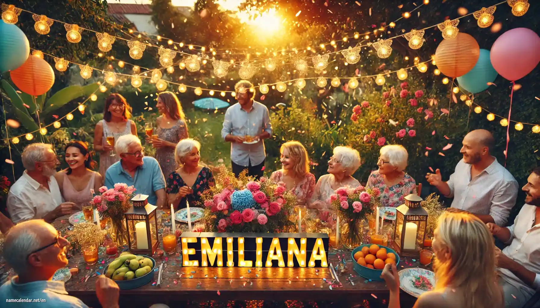Celebration of name day and name - Emiliana