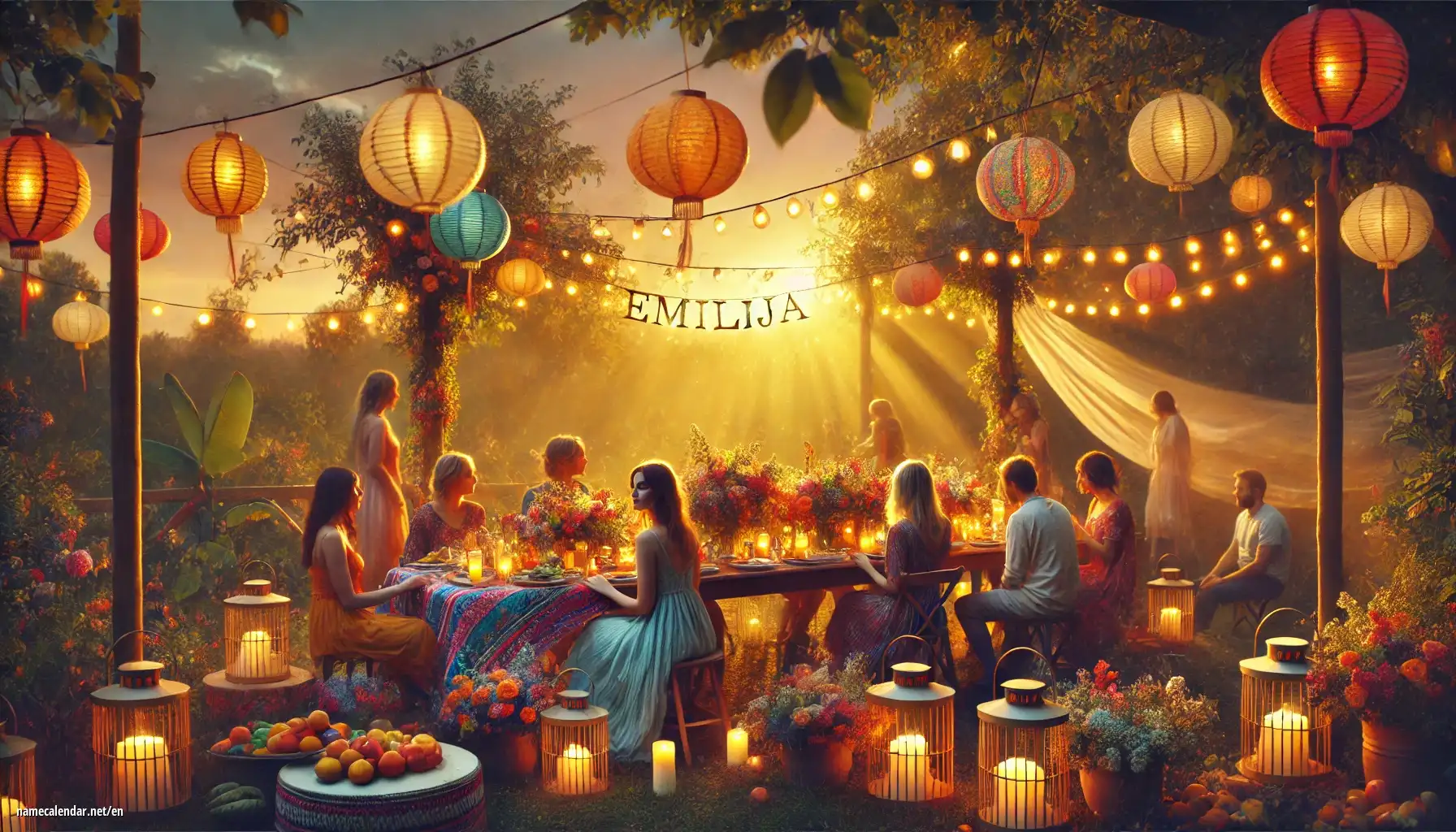 Celebration of name day and name - Emilija