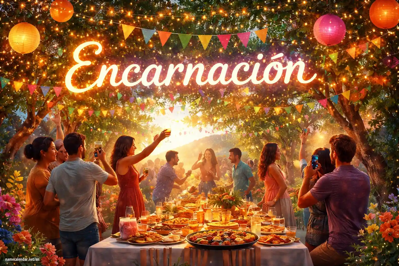 Celebration of name day and name - Encarnación