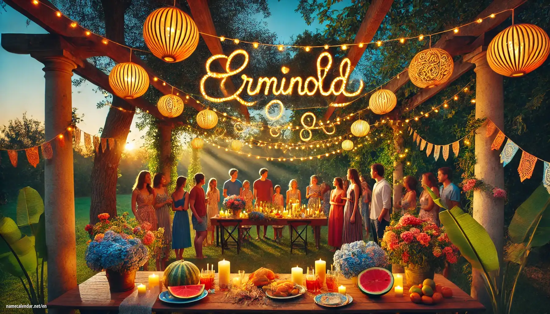 Celebration of name day and name - Erminold