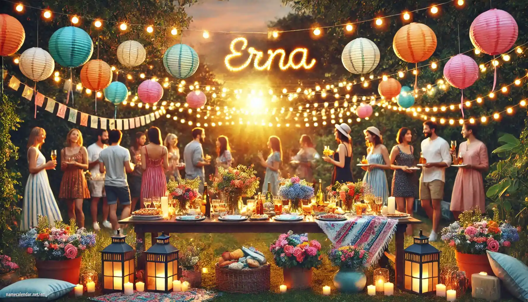 Celebration of name day and name - Erna