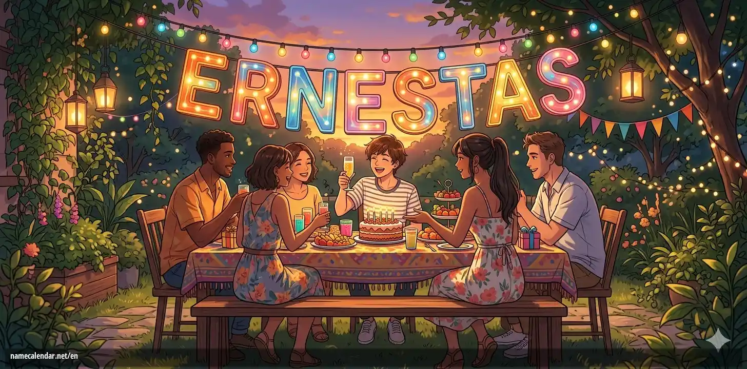 Celebration of name day and name - Ernestas