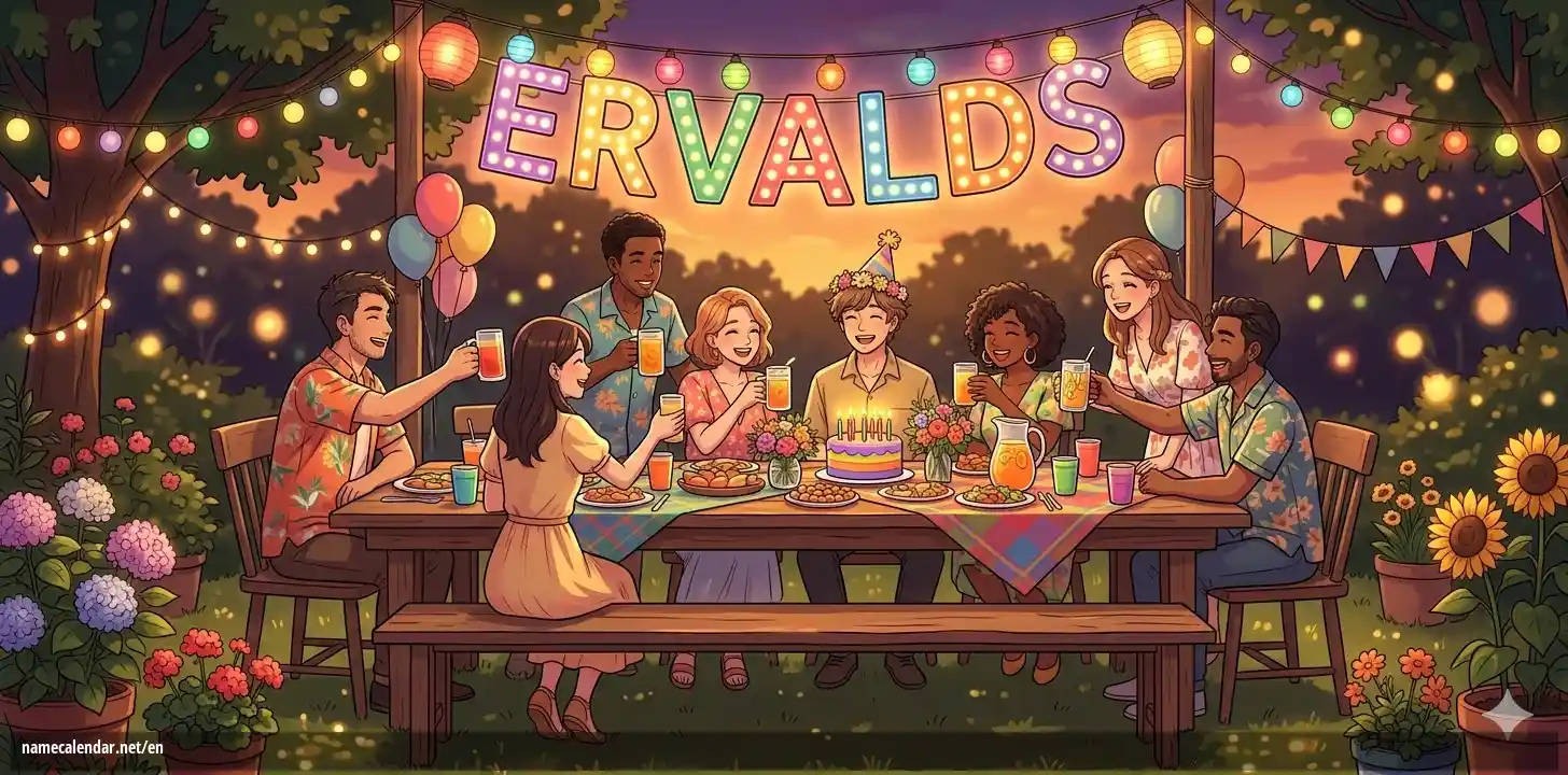 Celebration of name day and name - Ervalds