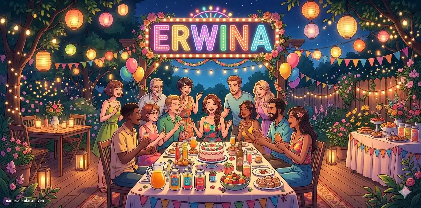 Celebration of name day and name - Erwina