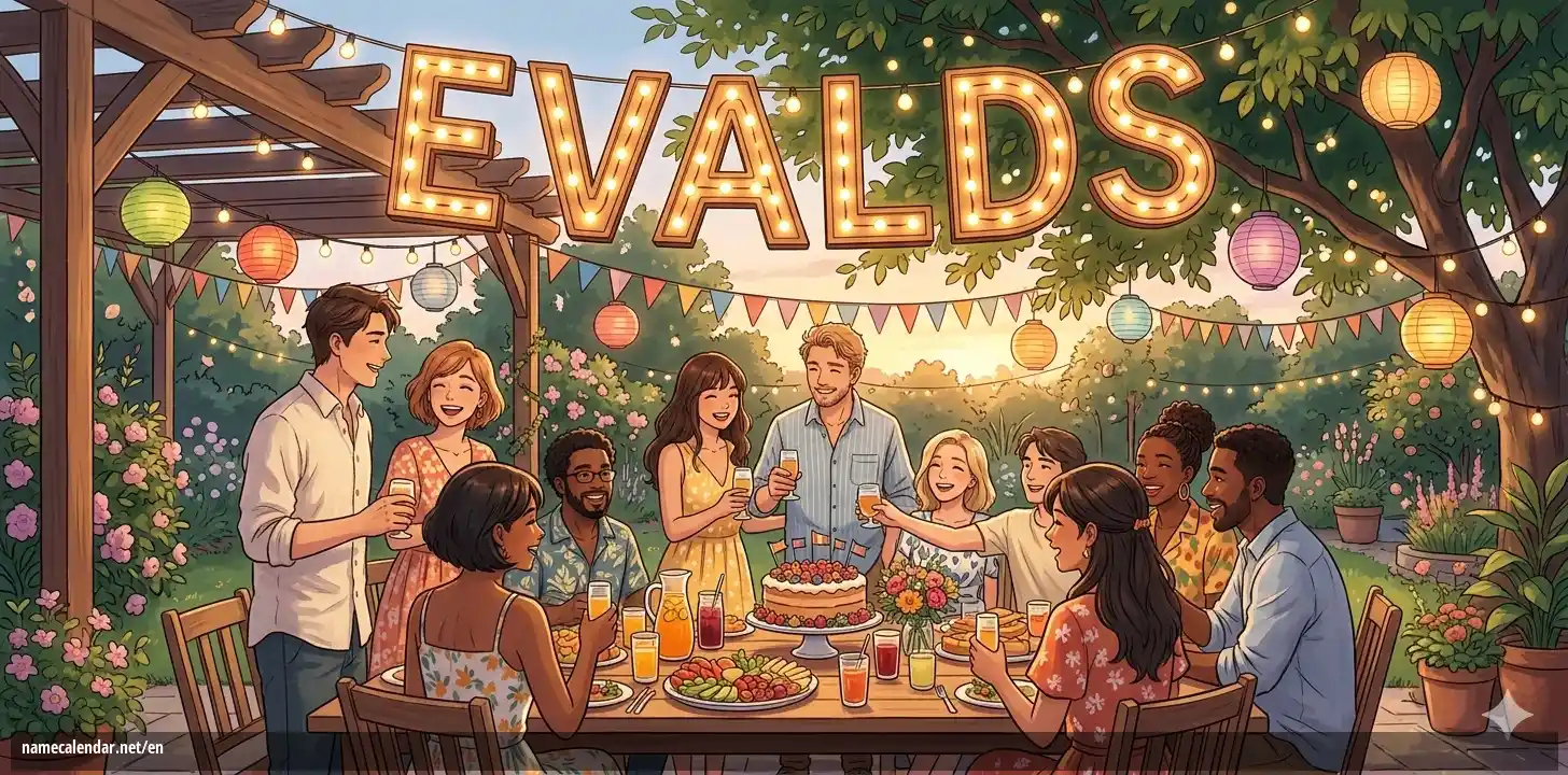 Celebration of name day and name - Evalds