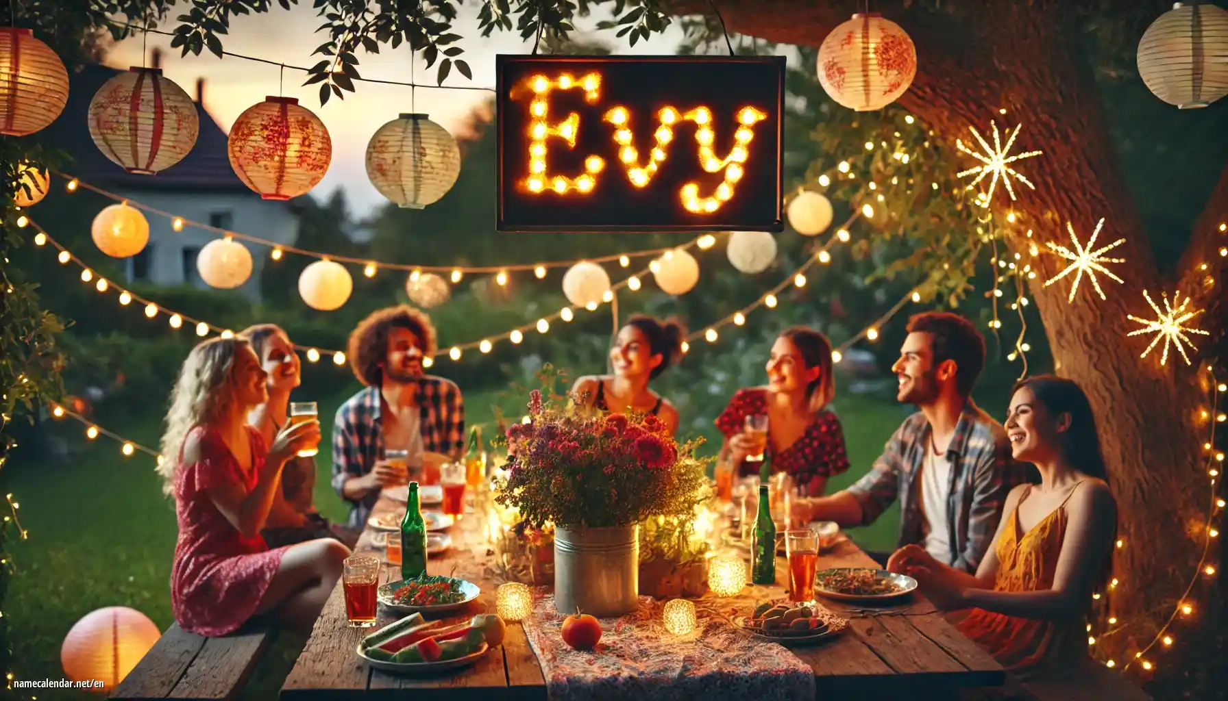 Celebration of name day and name - Evy