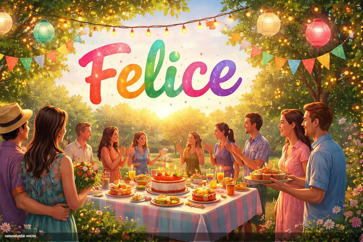 Celebration of name day and name - Felice
